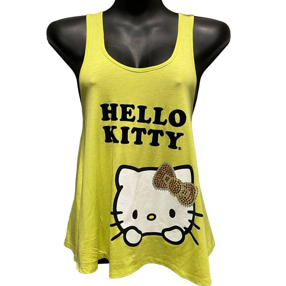 Hello Kitty Racerback Tank-top with Rhinestone Bow Detail - Size Small - Picture 1 of 6